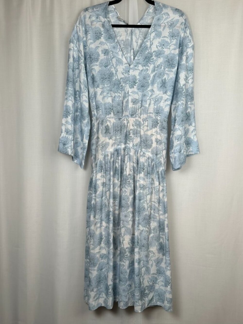 Vince Floral Midi Dress Small Cutout Back Boho Chic Cottagecore Toile Spring